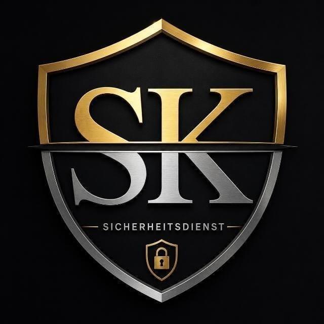 Gold-schwarzes S&K MultiService Sicherheitslogo